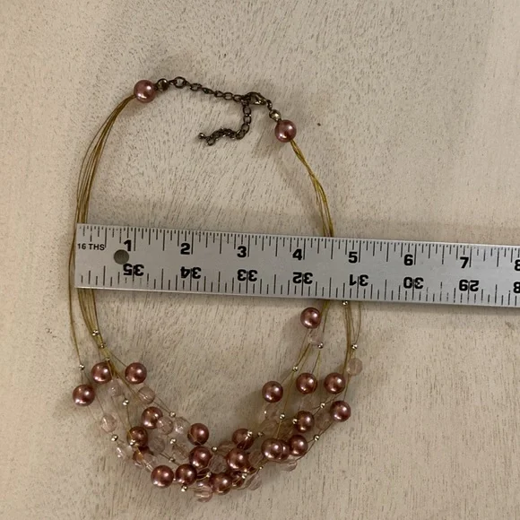 Elegant Gold and Copper Beaded Necklace - Picture 5 of 6